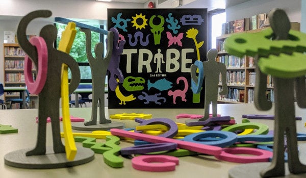 Board game: Tribe on display at the library.